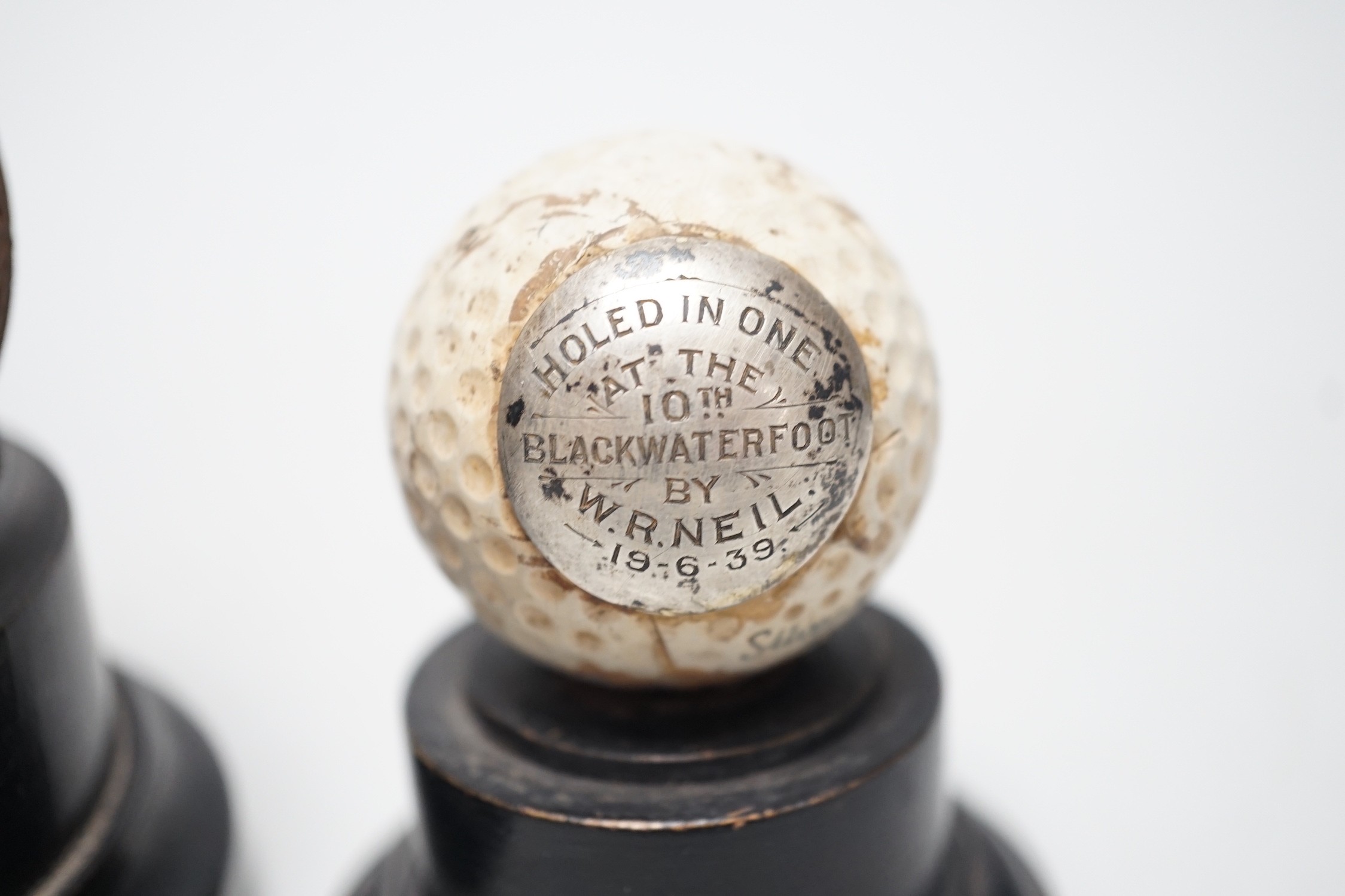 Two sporting awards, golf and cricket with silver mounts